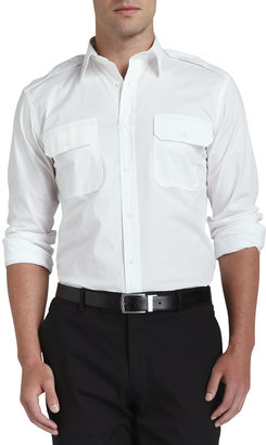 Ralph Lauren Black Label Poplin Military Shirt, White