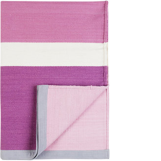 Designers Guild Dhurrie Magenta  versatile wide stripe dhurrie bath mat