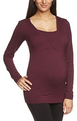 Mama Licious MAMALICIOUS Women's Savoy Tess L/s Jersey Top Nf Solid Crew Neck Long Sleeve Maternity Long Sleeve Top