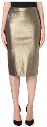 Max Mara Cracked-effect stretch-crepe pencil skirt