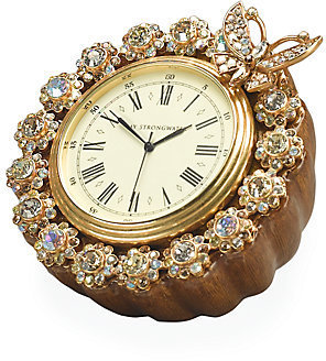 Jay Strongwater Floral Crystal Clock