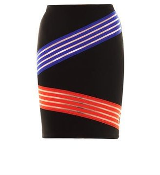 Christopher Kane Cut-out colour block stripe skirt