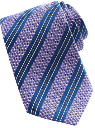 Ermenegildo Zegna Textured Striped Silk Tie, Purple