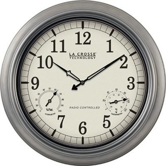 La Crosse Technology WT-3181P  18" Outdoor Atomic Wall Clock with Temperature/Humidity