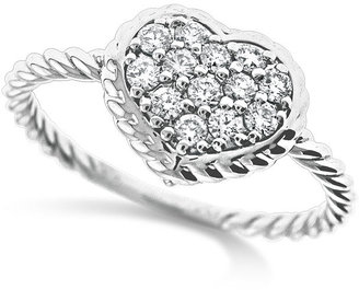 KC Designs Twisted Diamond Heart Ring, Size 7