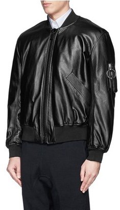 Nobrand Padded leather chunky zip bomber jacket