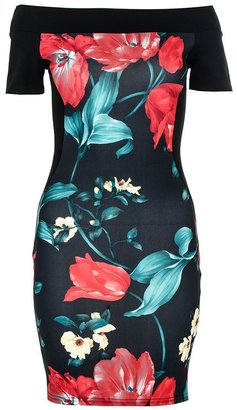 Quiz Flower Print Bardot Dress