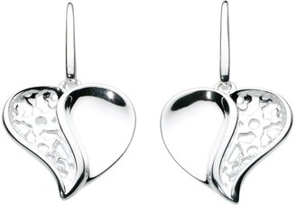 Kit Heath Sterling silver sculpted heart earrings
