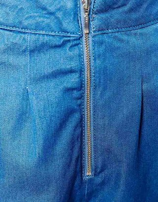 Warehouse Denim Zip Front Shorts
