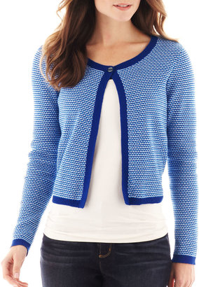 Liz Claiborne Long-Sleeve Cropped Cardigan Sweater
