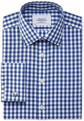 Charles Tyrwhitt Classic fit non-iron gingham navy shirt