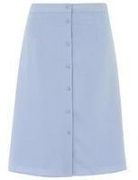 Alice & You Womens Blue Button Detail Midi Skirt- Blue