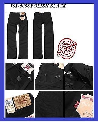 Levi's Levis Style# 501-0638 33 X 34 Polish Black Original Jeans Straight Pre Wash