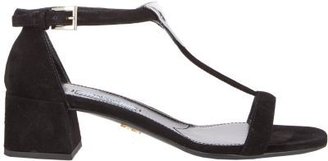Prada Block-Heel T-strap Sandals