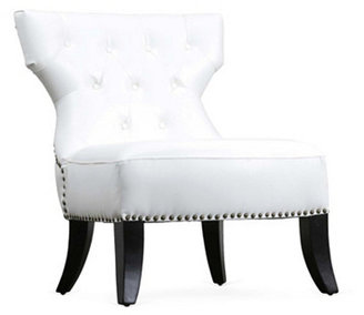 Mercer Leather Slipper Chair, White