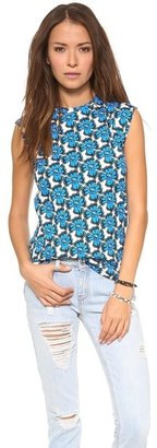Etre Cecile Neon Floral Sleeveless T-Shirt