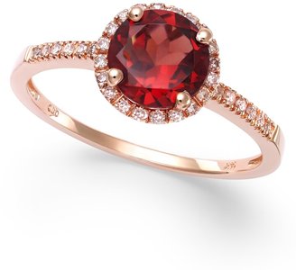 Macy's Garnet (1-3/8 ct. t.w.) and Diamond (1/8 ct. t.w.) Ring in 14k Rose Gold