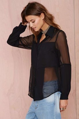 Nasty Gal Close To You Button Up Blouse