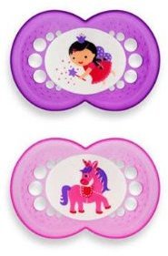 Mam Fairytale Orthodontic Silicone Pacifiers- Girl Set