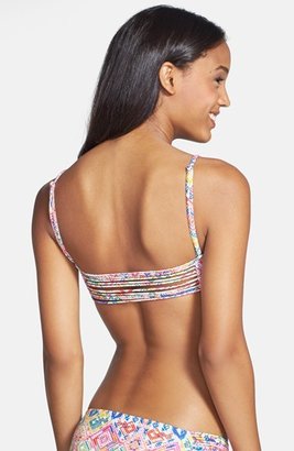 Billabong 'Guatemala' Print Strap Detail Bandeau Bikini Top (Juniors)