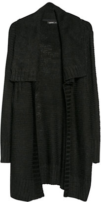 MANGO Long Wool-Blend Cardigan, Black