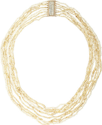 Renee Lewis Pearl Multi-Strand Necklace with Diamond 'Shake' Clasp