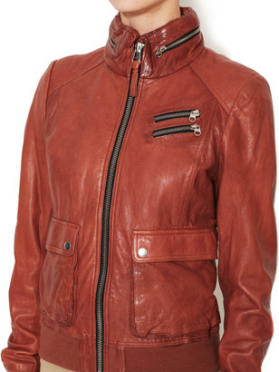 Mackage Liat Leather Bomber Jacket