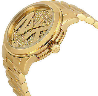 Michael Kors Runway Gold Dial Crystal Pave Gold-tone Ladies Watch MK5706