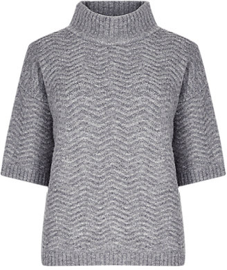 Limited Edition Turtle Neck Chevron Jumper with Wool
