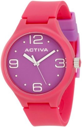 Invicta Activa By Women's AA101-012 Purple Dial Dark Pink Polyurethane Watch