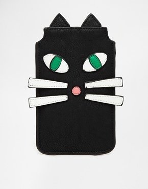 ASOS iPhone 5 Slip In Cat Case - black