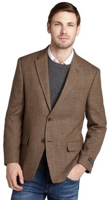 Tommy Hilfiger tan and navy microcheck wool woven jacket