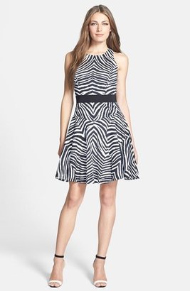 Milly Print Stretch Cotton Fit & Flare Dress