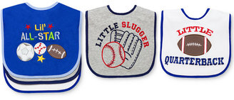 First Impressions Baby Boys' 3-Pack Sports Bibs