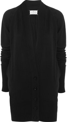 Maison Martin Margiela 7812 Maison Martin Margiela Oversized leather-trimmed cotton cardigan
