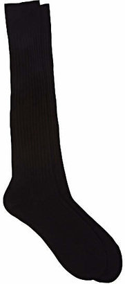Barneys New York Men's Rib-Knit Cotton-Blend Knee Socks - Black