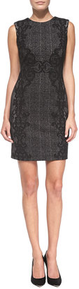 Diane von Furstenberg Pentra Lace/Tweed Sheath Dress