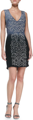 Nicole Miller Sleeveless Embroidered Cocktail Dress