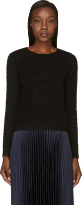 Calvin Klein Collection Black Jacquard Stripe Sweater