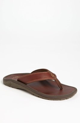 OluKai 'Ohana' Leather Flip Flop (Men)