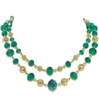 House of Fraser 1928 Gold & emerald bead necklace