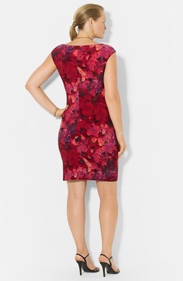 Lauren Ralph Lauren Print Cowl Neck Matte Jersey Dress (Plus Size)