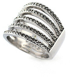 Vince Camuto Vince CamutoTM Silvertone Pave Multi-Band Wide Ring