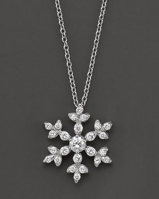 Bloomingdale's Diamond Snowflake Pendant Necklace in 14 kt. White Gold