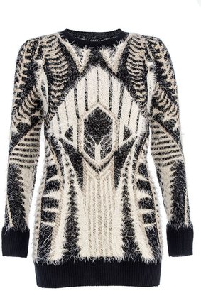 Quiz Fuzzy abstract knit lurex jumper