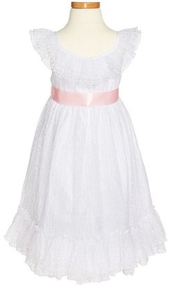 Laura Ashley Point d'Esprit Ruffle Dress (Toddler Girls & Little Girls)