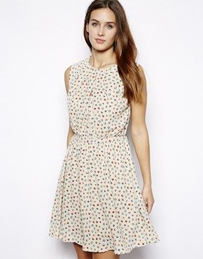 Mina Printed Dress - Cream