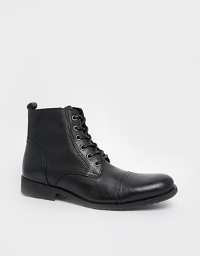 Selected Leather Boots - Black