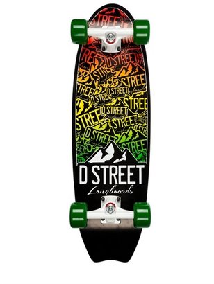 D-Street Longboards - Scatter Logo Print Stubby Skateboard