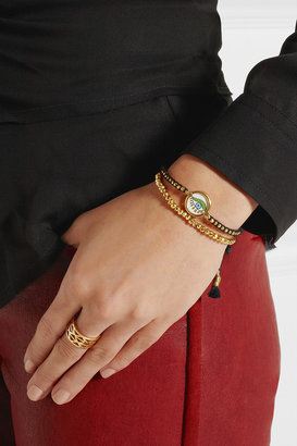Ileana Makri IAM by Set of two gold-plated, pyrite and cord bracelets